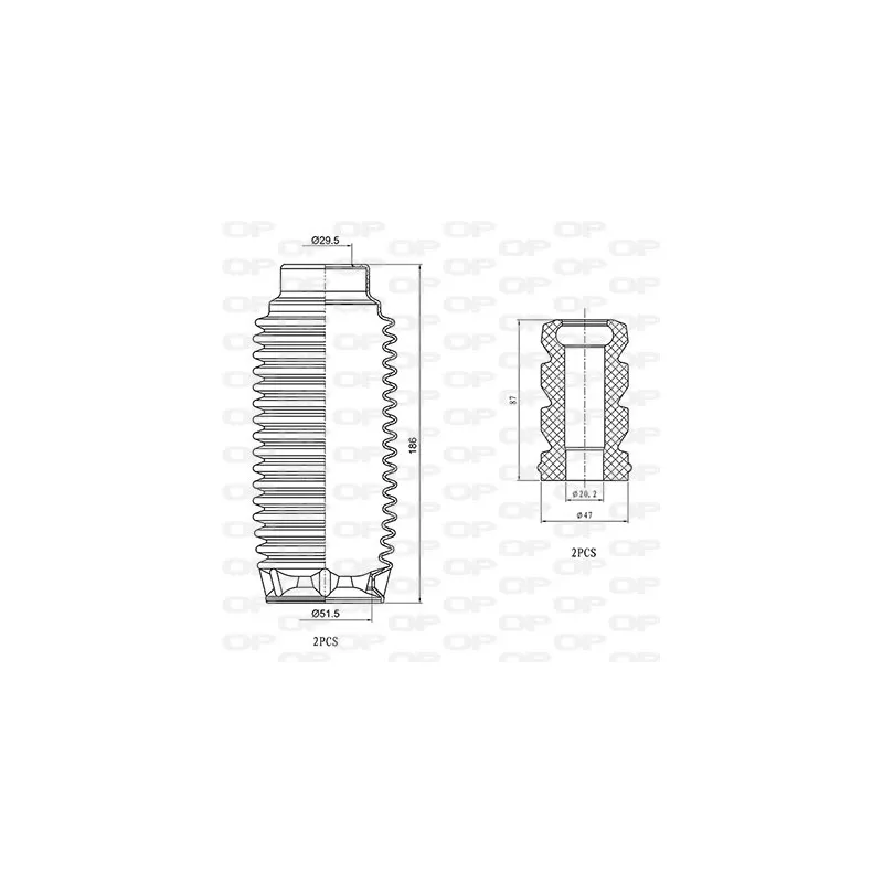Kit de protection contre la poussière, amortisseur OPEN PARTS DCK5060.04