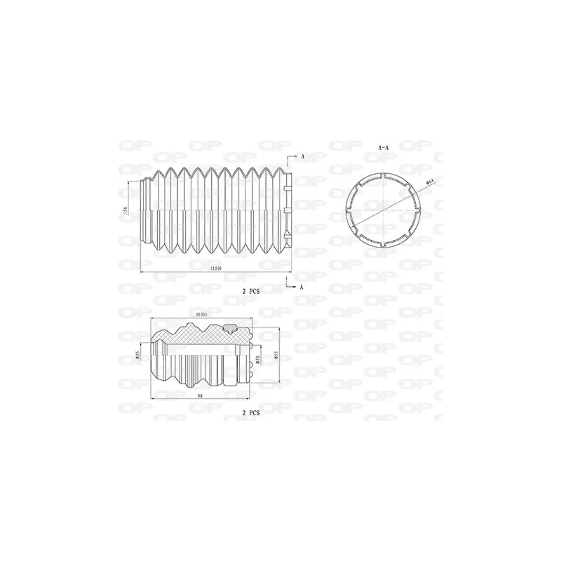 Kit de protection contre la poussière, amortisseur OPEN PARTS DCK5063.04