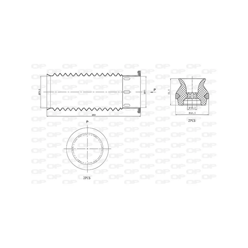 Kit de protection contre la poussière, amortisseur OPEN PARTS DCK5065.04