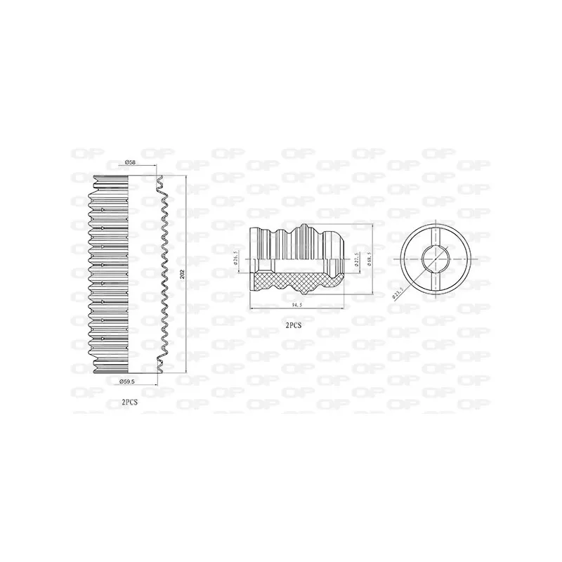Kit de protection contre la poussière, amortisseur OPEN PARTS DCK5066.04