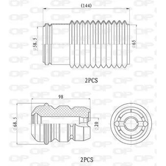 Kit de protection contre la poussière, amortisseur OPEN PARTS DCK5068.04