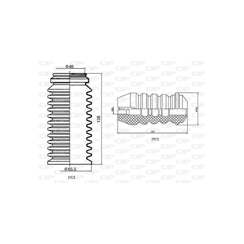 Kit de protection contre la poussière, amortisseur OPEN PARTS DCK5070.04