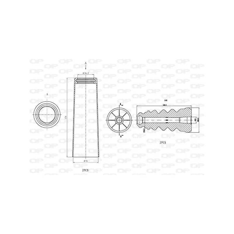 Kit de protection contre la poussière, amortisseur OPEN PARTS DCK5073.04