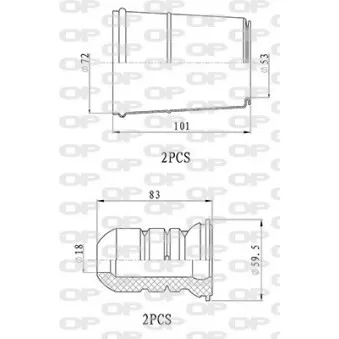 Kit de protection contre la poussière, amortisseur OPEN PARTS DCK5074.04
