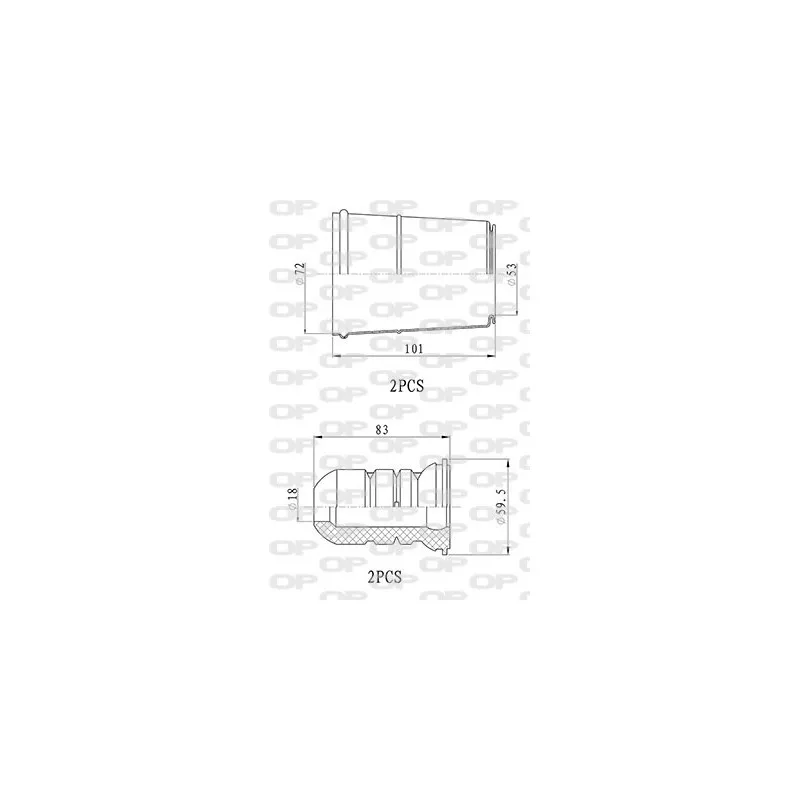 Kit de protection contre la poussière, amortisseur OPEN PARTS DCK5074.04