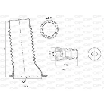 Kit de protection contre la poussière, amortisseur OPEN PARTS DCK5079.04