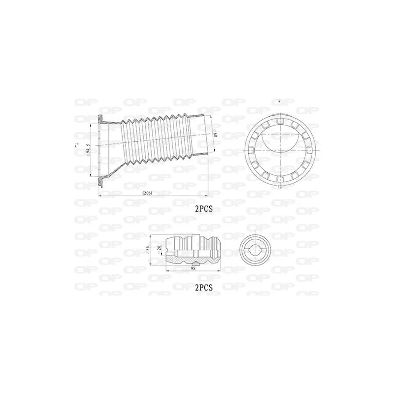 Kit de protection contre la poussière, amortisseur OPEN PARTS DCK5080.04