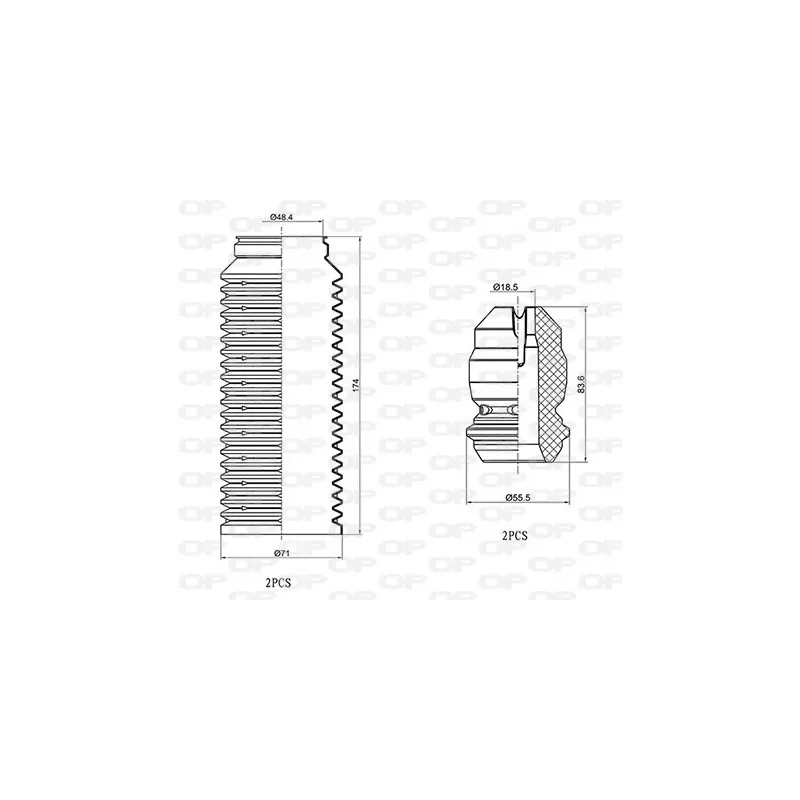 Kit de protection contre la poussière, amortisseur OPEN PARTS DCK5082.04
