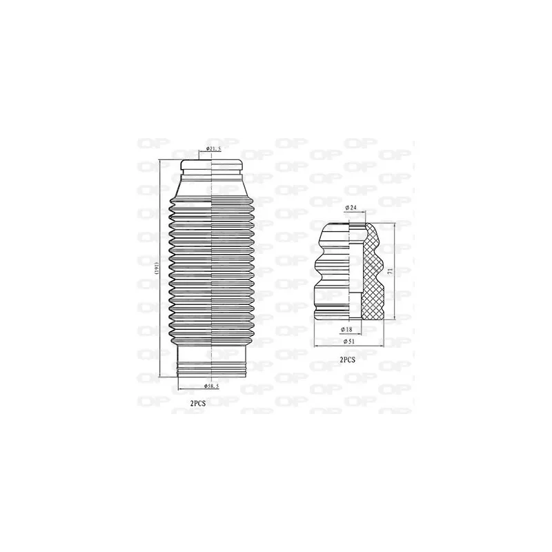 Kit de protection contre la poussière, amortisseur OPEN PARTS DCK5090.04