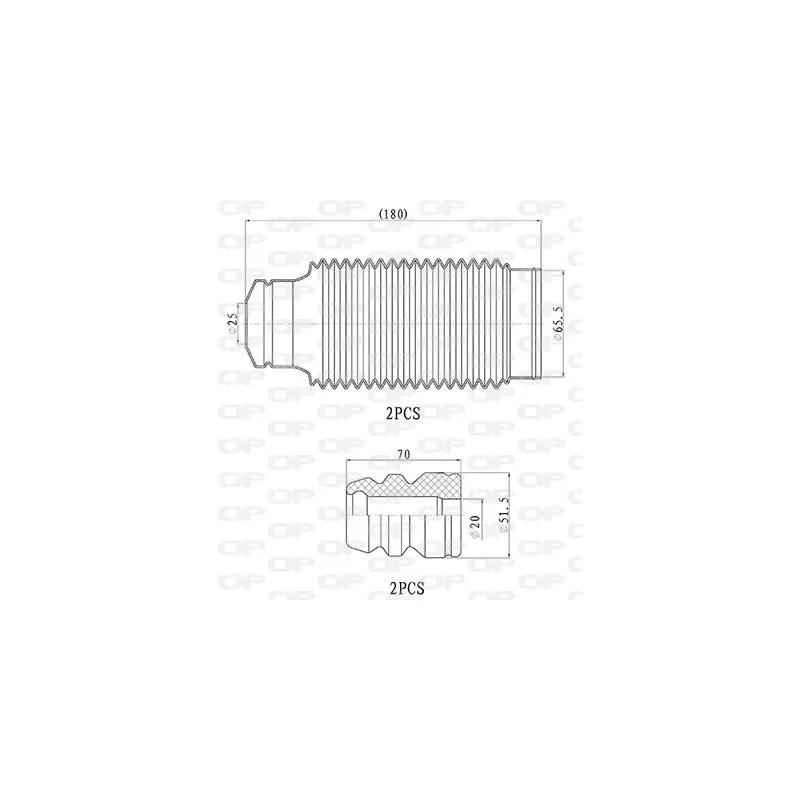 Kit de protection contre la poussière, amortisseur OPEN PARTS DCK5092.04