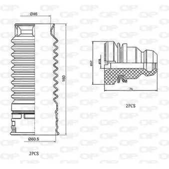 Kit de protection contre la poussière, amortisseur OPEN PARTS DCK5093.04