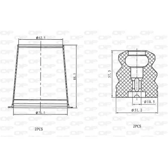 Kit de protection contre la poussière, amortisseur OPEN PARTS DCK5094.04