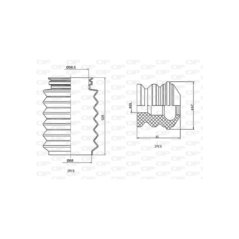 Kit de protection contre la poussière, amortisseur OPEN PARTS DCK5097.04