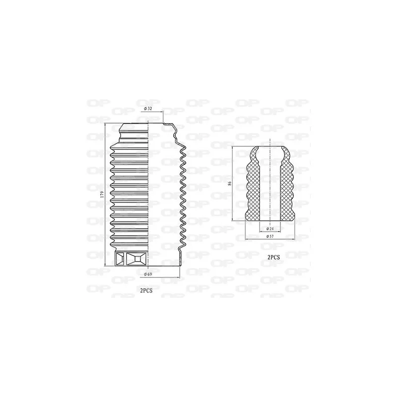 Kit de protection contre la poussière, amortisseur OPEN PARTS DCK5099.04