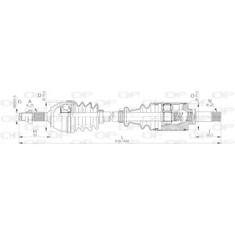 Arbre de transmission avant gauche OPEN PARTS DRS6000.00