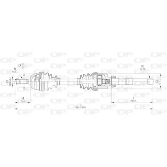 Arbre de transmission avant droit OPEN PARTS DRS6003.00