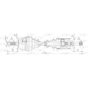 Arbre de transmission avant gauche OPEN PARTS DRS6006.00