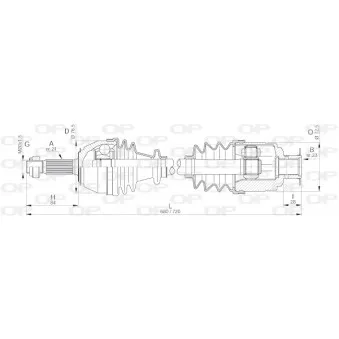 Arbre de transmission avant droit OPEN PARTS DRS6011.00