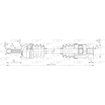 Arbre de transmission avant droit OPEN PARTS DRS6013.00