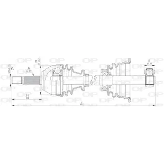 Arbre de transmission avant gauche OPEN PARTS DRS6014.00