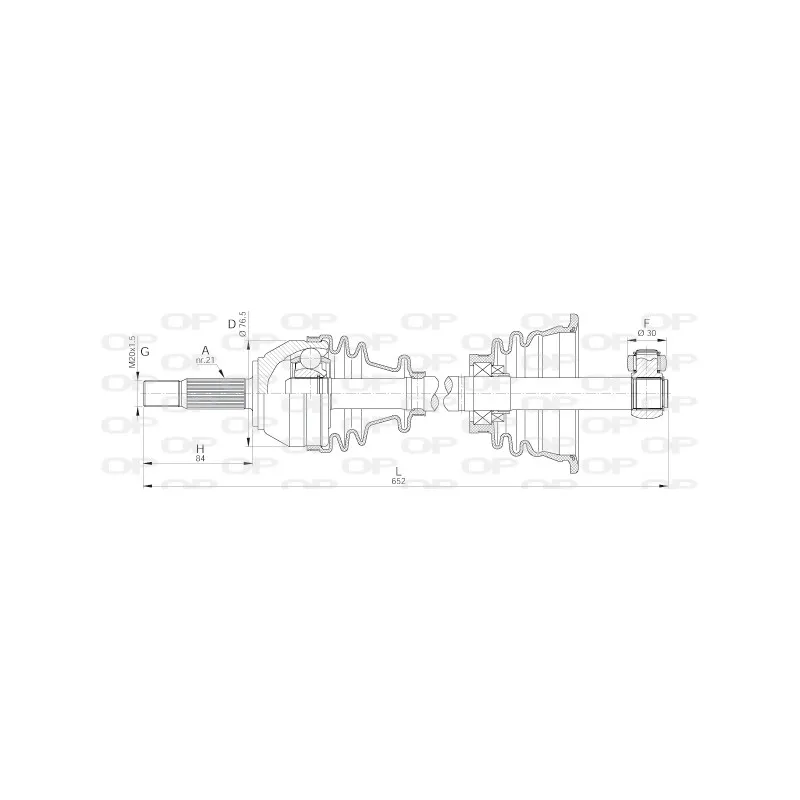 Arbre de transmission avant gauche OPEN PARTS DRS6014.00