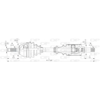 Arbre de transmission avant gauche OPEN PARTS DRS6018.00