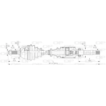 Arbre de transmission avant droit OPEN PARTS