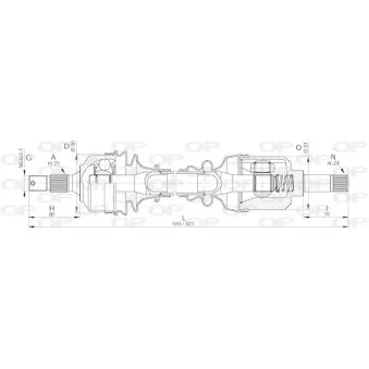 Arbre de transmission avant gauche OPEN PARTS DRS6023.00