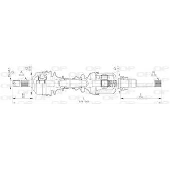 Arbre de transmission avant droit OPEN PARTS DRS6024.00