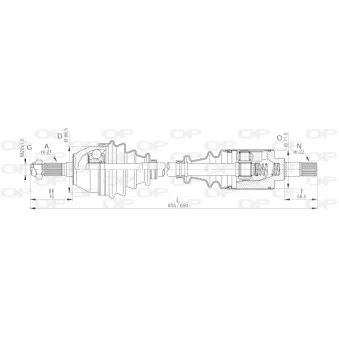 Arbre de transmission avant gauche OPEN PARTS DRS6030.00