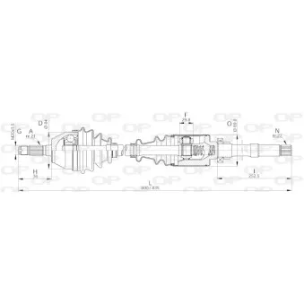 Arbre de transmission avant droit OPEN PARTS DRS6031.00