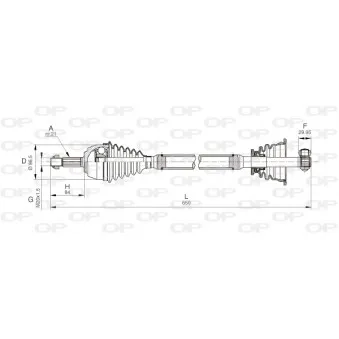 Arbre de transmission avant gauche OPEN PARTS DRS6036.00