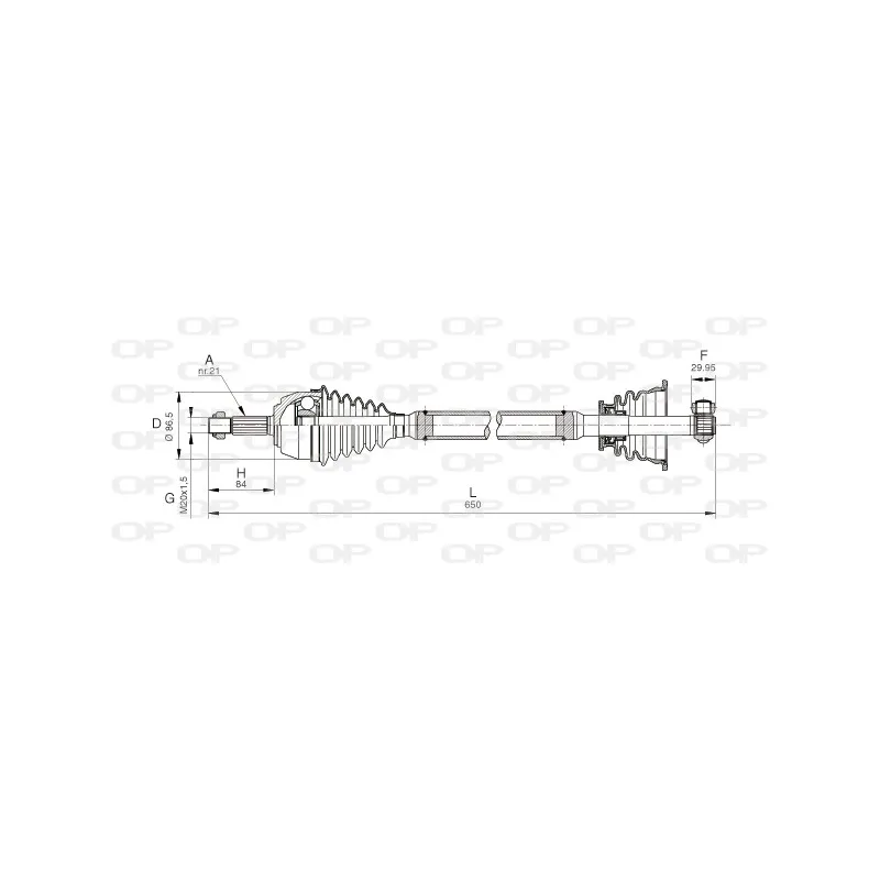 Arbre de transmission avant gauche OPEN PARTS DRS6036.00