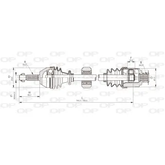 Arbre de transmission avant droit OPEN PARTS DRS6037.00
