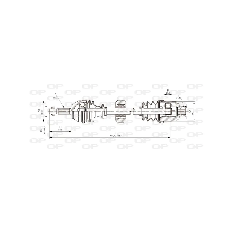 Arbre de transmission avant droit OPEN PARTS DRS6037.00