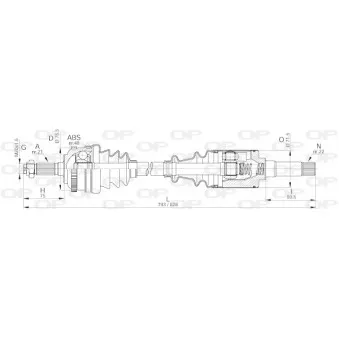 Arbre de transmission avant droit OPEN PARTS DRS6039.00