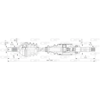 Arbre de transmission avant droit OPEN PARTS DRS6041.00