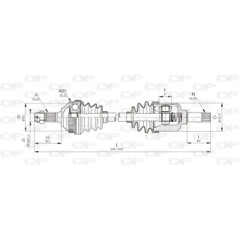 Arbre de transmission avant gauche OPEN PARTS DRS6044.00