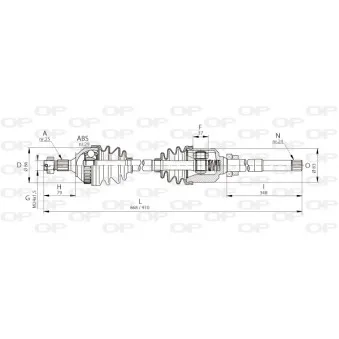 Arbre de transmission avant droit OPEN PARTS DRS6045.00