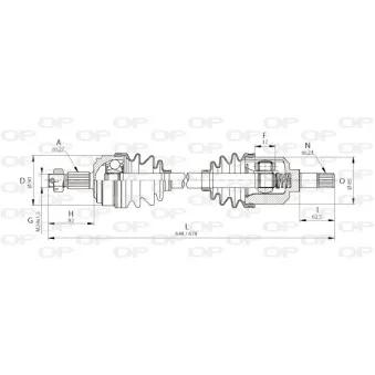 Arbre de transmission avant gauche OPEN PARTS DRS6046.00