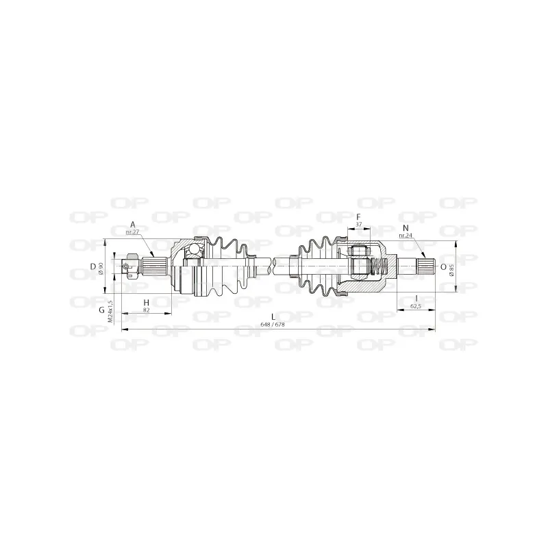 Arbre de transmission avant gauche OPEN PARTS DRS6046.00