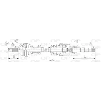 Arbre de transmission avant droit OPEN PARTS