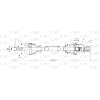 Arbre de transmission avant droit OPEN PARTS DRS6065.00