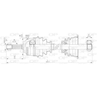Arbre de transmission avant gauche OPEN PARTS DRS6066.00