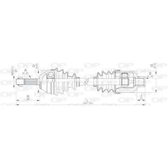 Arbre de transmission avant droit OPEN PARTS DRS6071.00