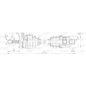 Arbre de transmission avant droit OPEN PARTS DRS6073.00