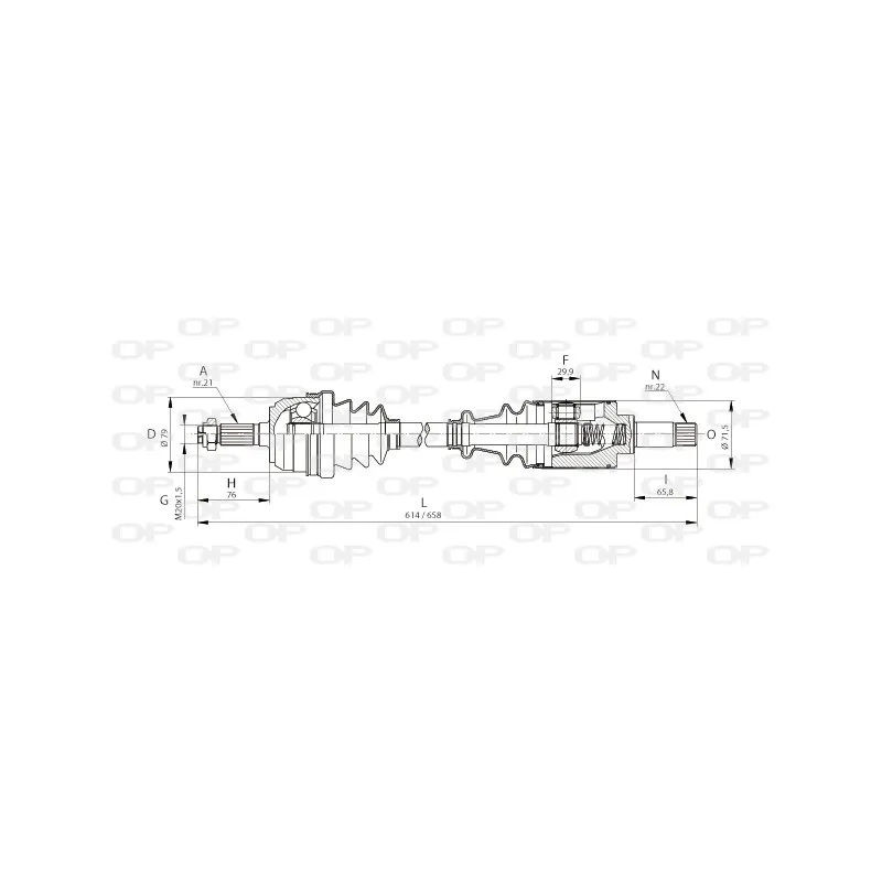 Arbre de transmission avant gauche OPEN PARTS DRS6084.00