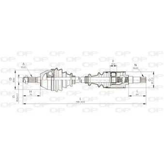 Arbre de transmission avant droit OPEN PARTS DRS6085.00