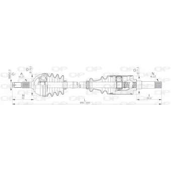 Arbre de transmission avant droit OPEN PARTS DRS6087.00