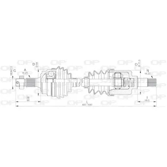 Arbre de transmission avant gauche OPEN PARTS DRS6092.00